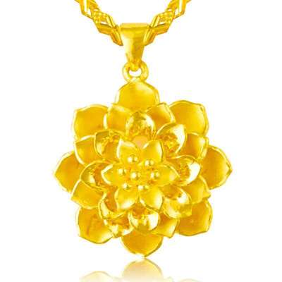 金地珠宝足金锦绣花藏黄金吊坠 美丽花嫁的璀璨守护